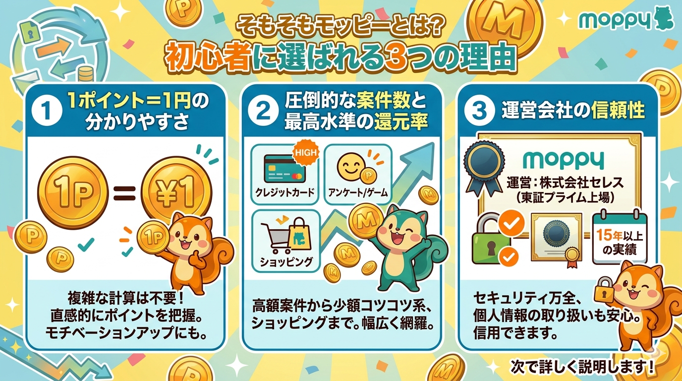 モッピーが選ばれる理由